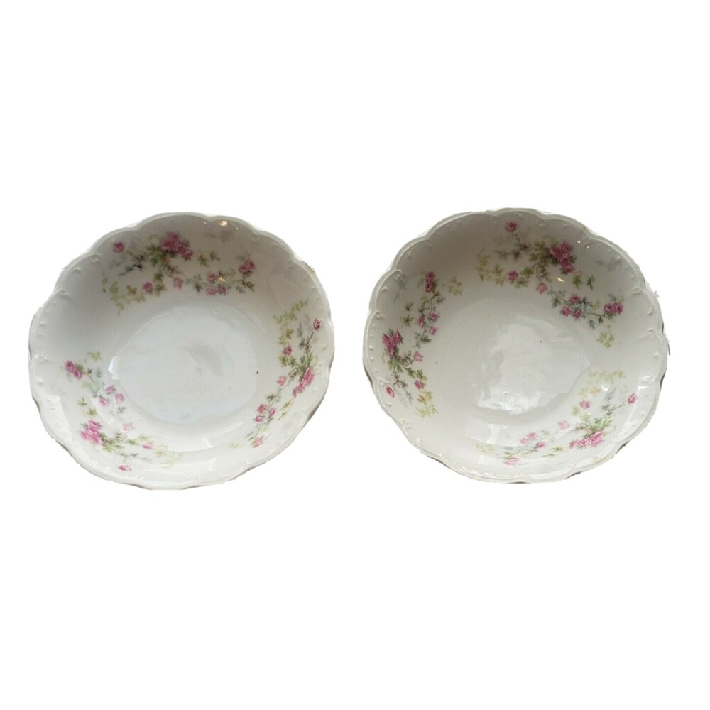 Moritz Zdekauer M Z Austria Small Bowls Rose Scallop 5" Vintage China Petite